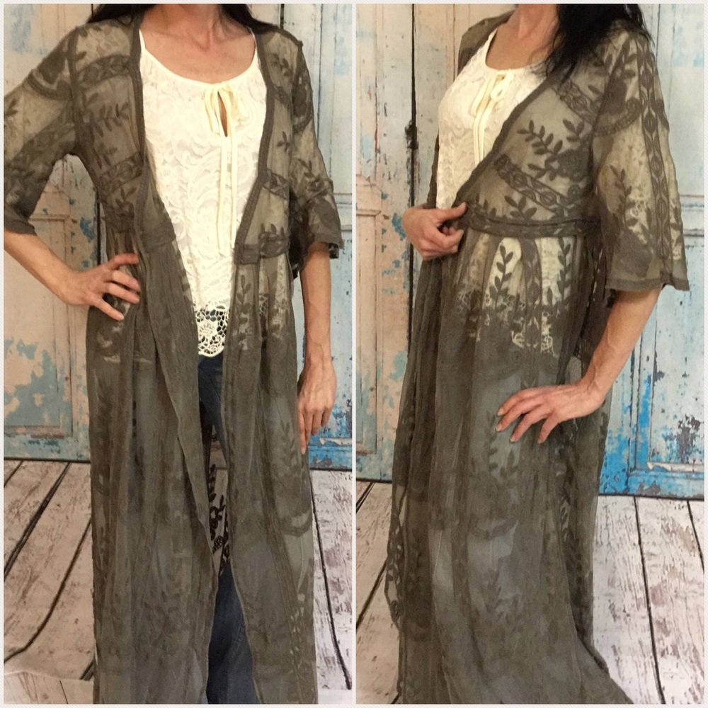 LAST ONE 💠Medium Only Stunning Olive Kimono - Picture 2 of 4